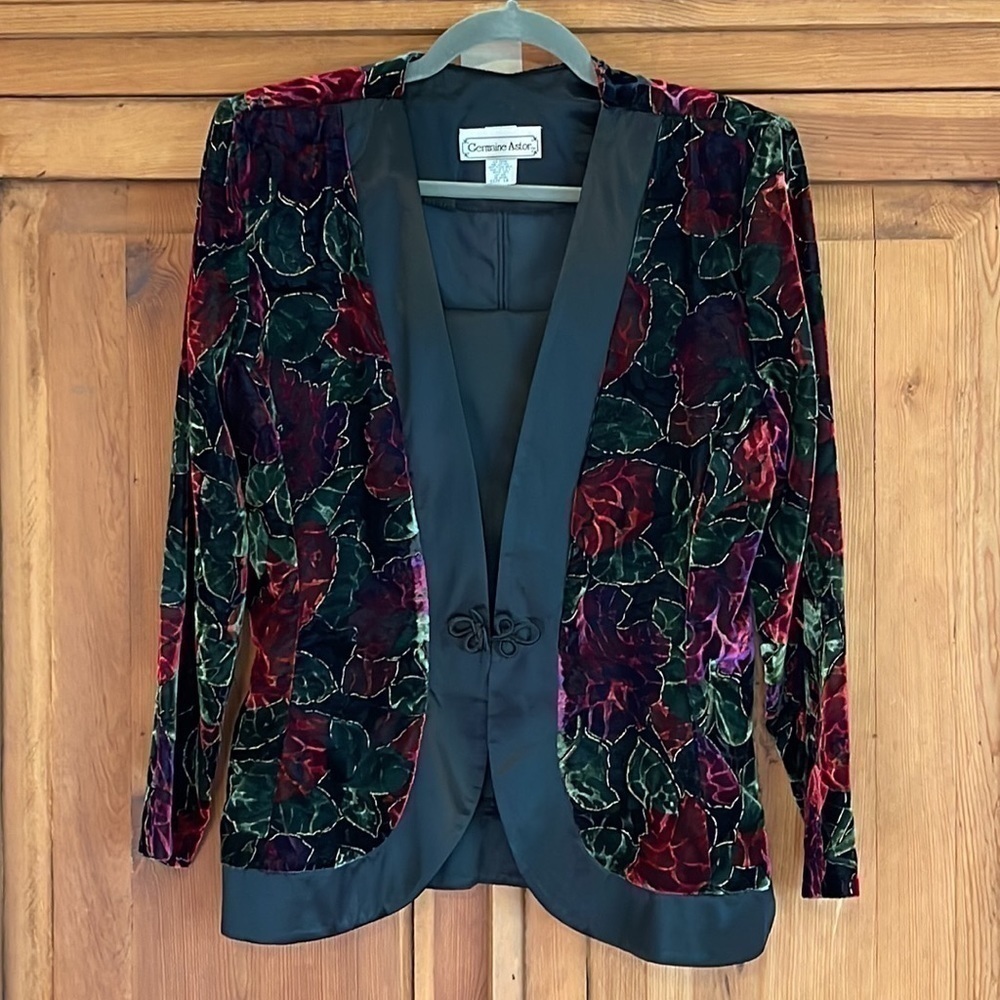 Germaine Astor Velvet Blazer with Camisole Sz. 14